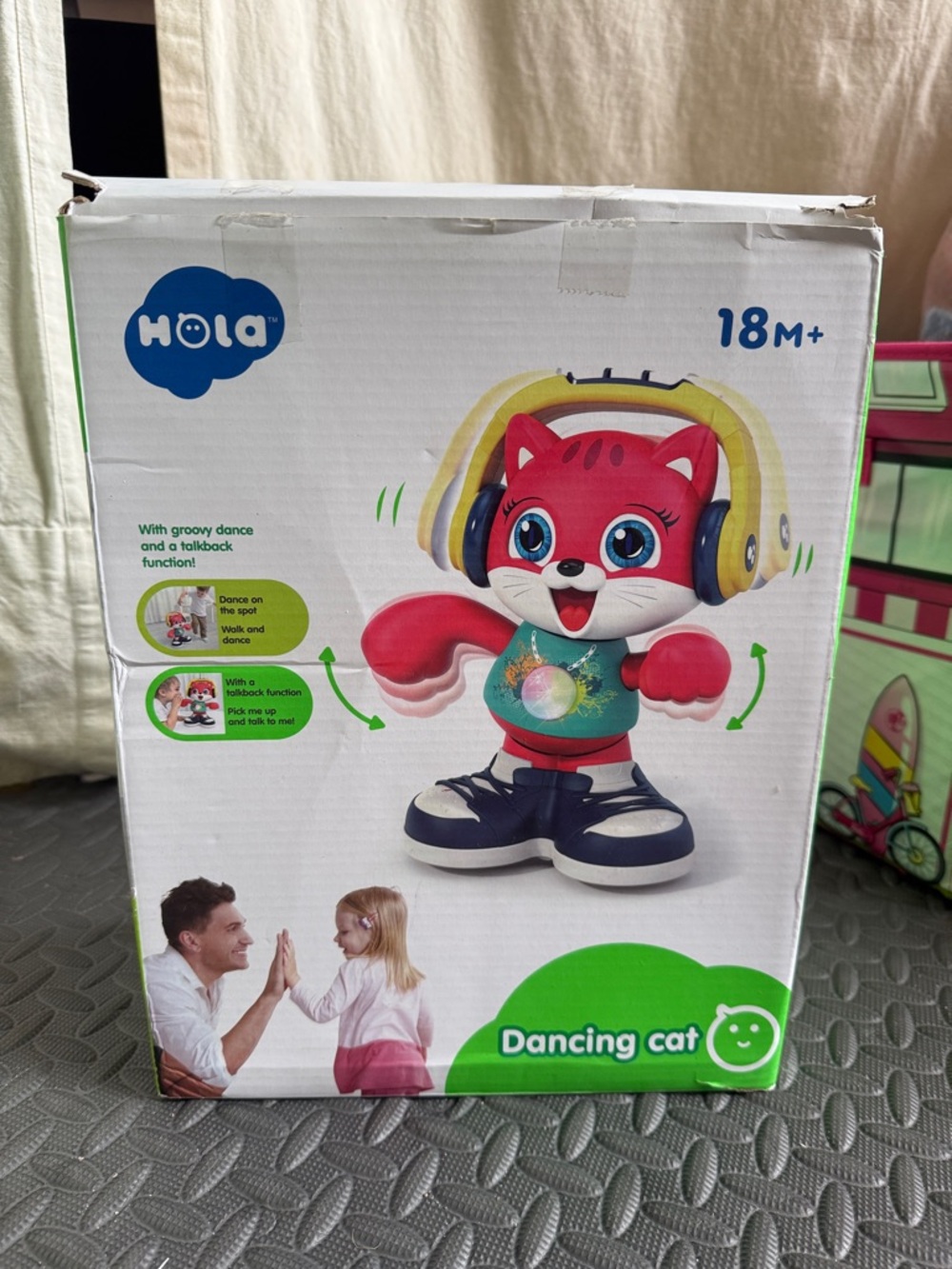 Dancing Cat Kids Toy - Red and Yellow